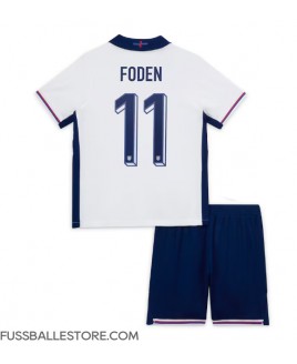 Günstige England Phil Foden #11 Heimtrikotsatz Kinder EM 2024 Kurzarm (+ Kurze Hosen)